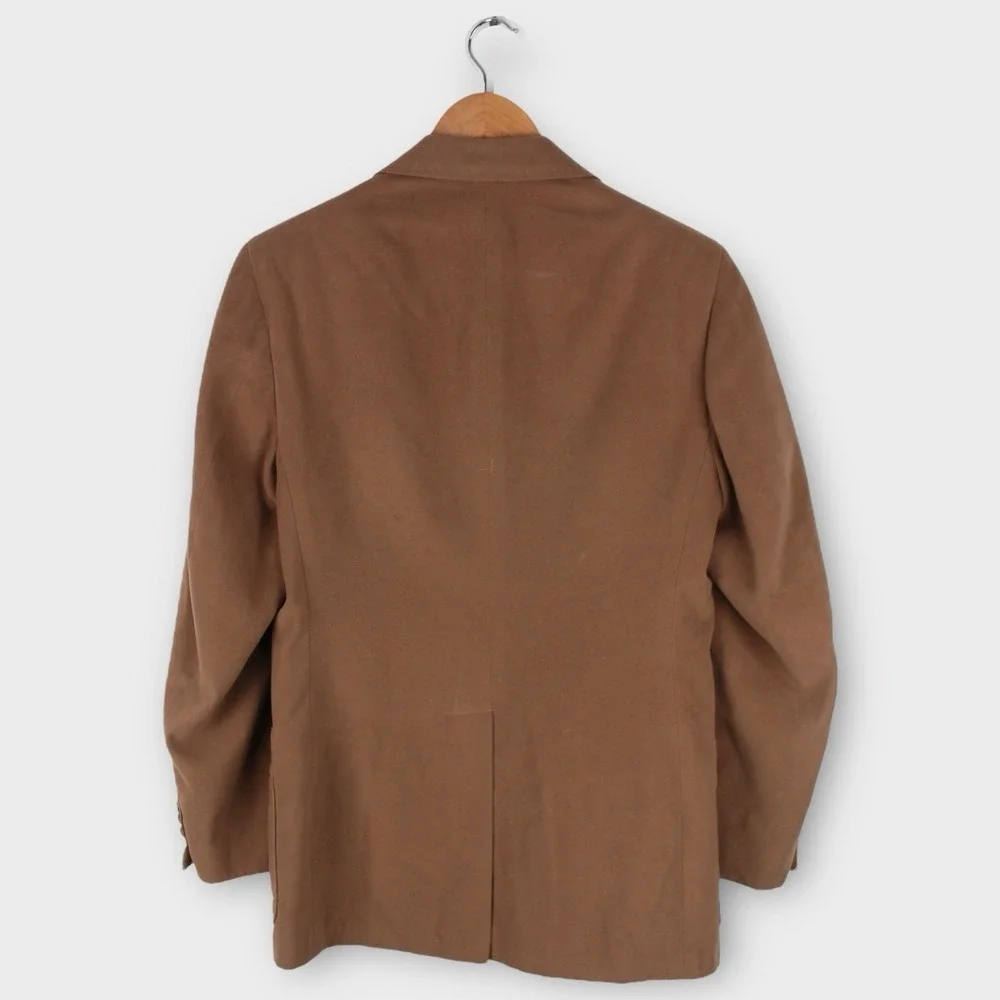 Vintage John Weitz Palm Beach Suede‎ Blazer Jacket Tan Brown Lined USA Made 40R